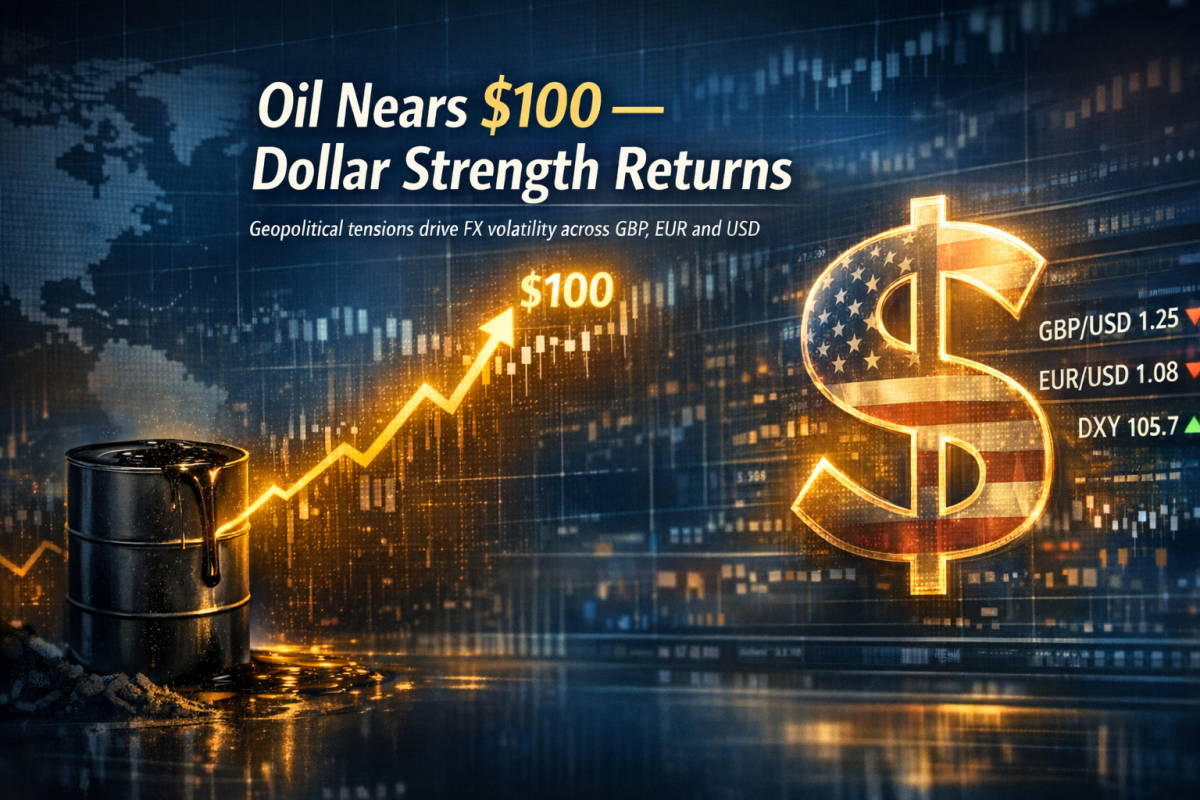 USD Strengthens as Oil Nears $100: What It Means for GBP, EUR and Global FX Markets 